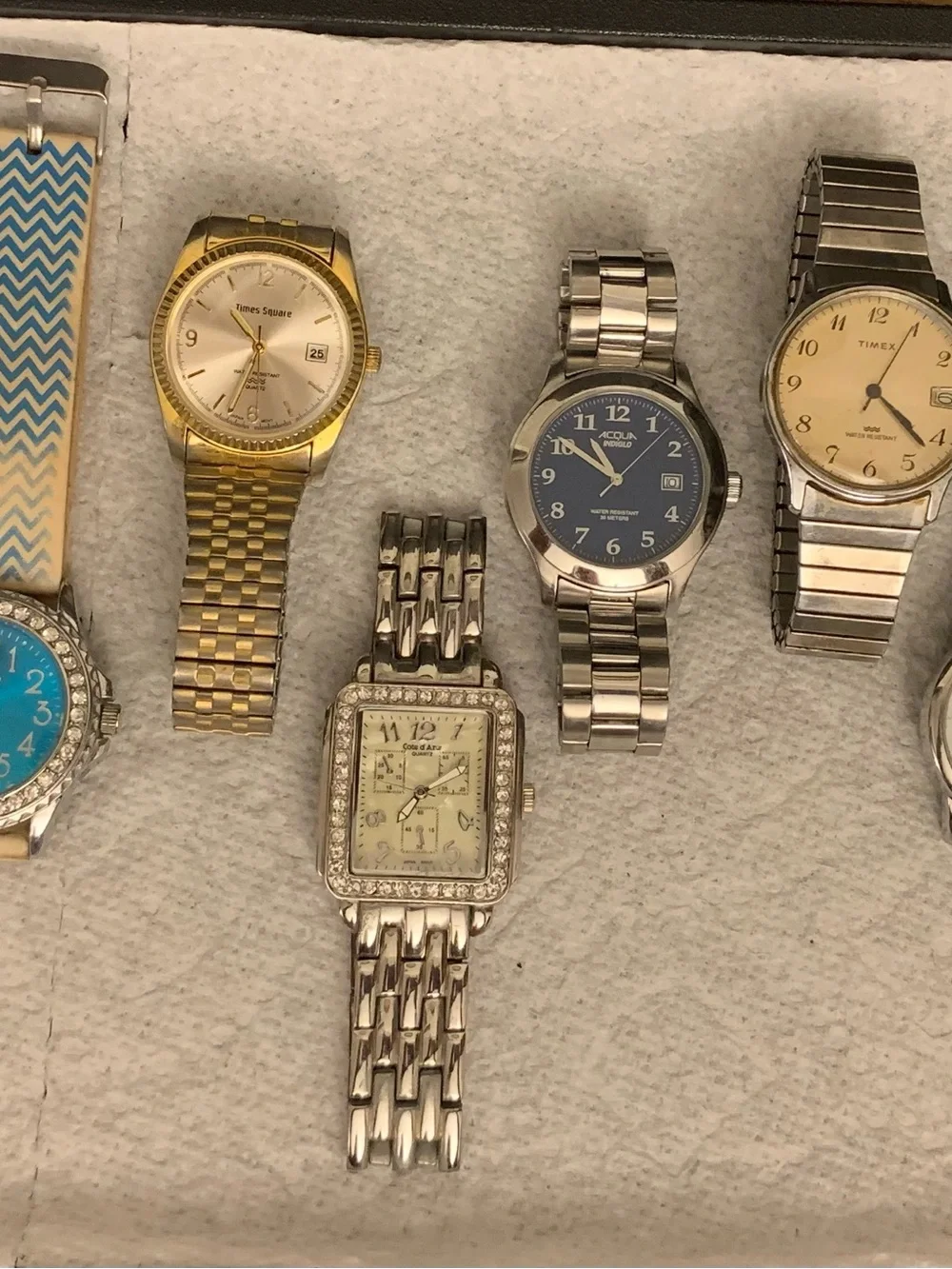 Lot of 10 Men's Watches,Some Brand Names,including 3-Timex.
